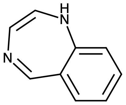 This image displays the chemical structure for 1,4-Benzodiazepine