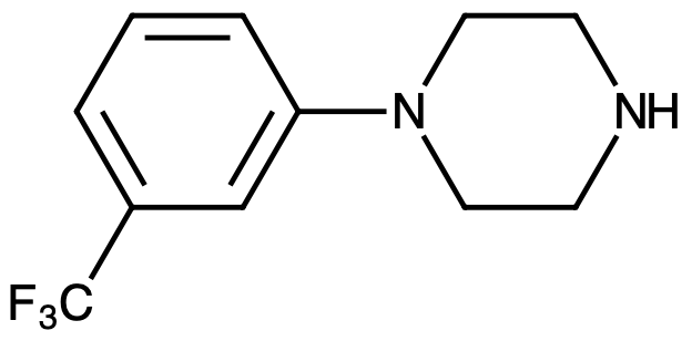 This image displays the chemical structure for 1-(3-Trifluoromethylphenyl)piperazine