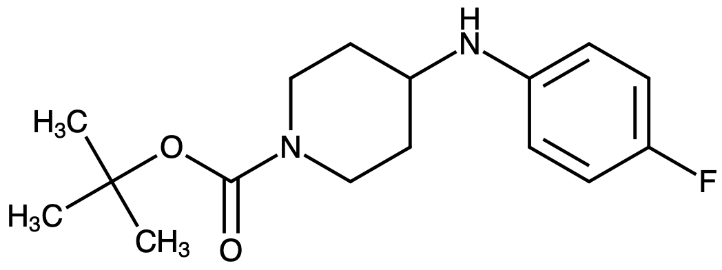 This image displays the chemical structure for 1-Boc-4-(4-fluoroanilino)piperidine