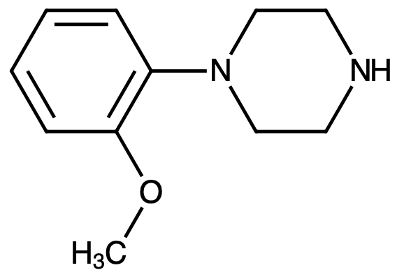 This image displays the chemical structure for 1-(2-Methoxyphenyl)piperazine