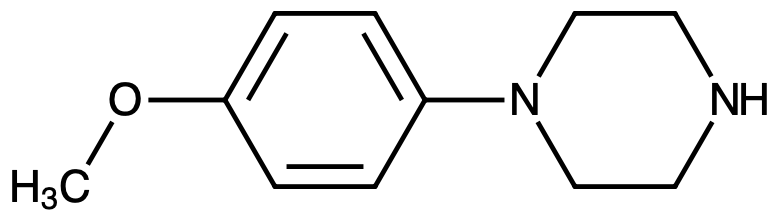 This image displays the chemical structure for 1-(4-Methoxyphenyl)piperazine