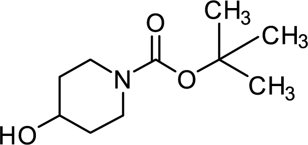 This image displays the chemical structure for 1-Boc-4-hydroxypiperidine.